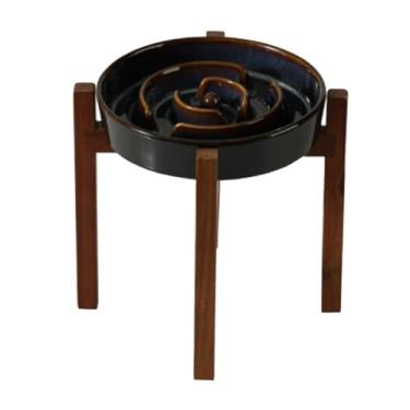Imagem de Cryfokt Tigela Elevada para Cães Com Alimentação Lenta, Prato de Comida de Cerâmica Labirinto Elevado Com Suporte, Tigela Elevada para Alimentação de Animais de Estimação (7,2 pol.)