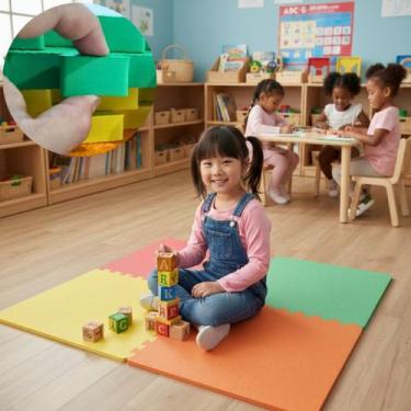 Imagem de Kit 8 Tapete Tatame EVA 50X50cm 20mm Espessura Emborrachado Cores Dive