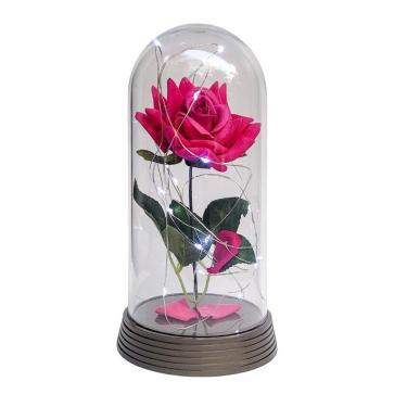 Imagem de Luminária A Rosa Encantada Pink 20 Cm Base Ouro Frio