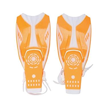 Imagem de 1 par de barbatanas de natação ajustáveis ​​TPR de salto aberto nadadeiras de mergulho longas para mergulho com snorkel (M)