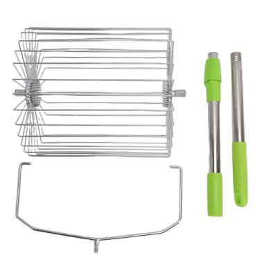 Imagem de TOPINCN Coletor de Bola de Tênis, Ferramenta de Coletor de Porca Selecionadora de Rolamento de Aço Inoxidável Sem Dobra Com Alça Telescópica e Cesta para Quadras de Tênis de Coleção de (S)