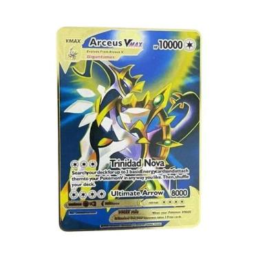 Imagem de Cartão Metálico Pokémon De 10.000 Pontos Arceus Charizard Mewtwo Vmax 