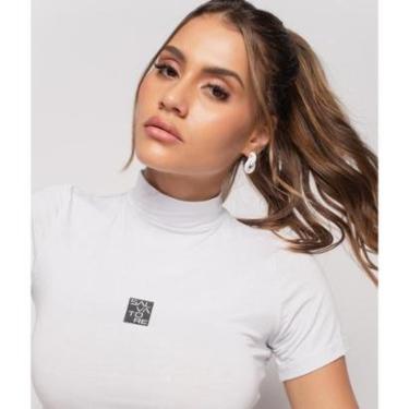 Imagem de Blusa Salvatore Fashion Sport Gola Alta Manga Curta Malha Feminina-Feminino