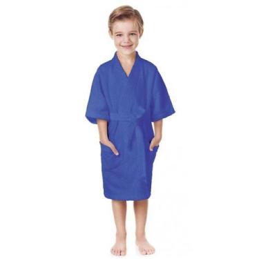Imagem de Roupão Felpudo Infantil Confetti Azul Tamanho G Lepper