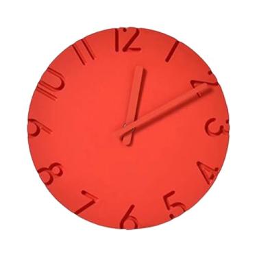 Imagem de Relógios de parede para quarto, número 3D, relógio de textura de cimento de 30 cm | decoração de parede de sala de estar | para sala de estar, cozinha, escritório, quarto, sala de aula, fazenda