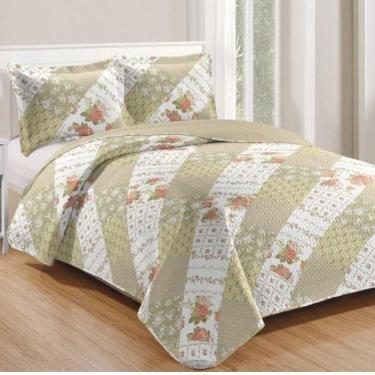 Imagem de Kit Cobre Leito Colcha Mix Queen Estampado 3 Peças -Janaína