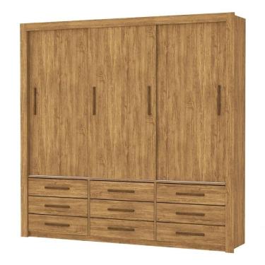 Imagem de Armareo Roupeiro Anjos 3 Portas S/espelho Central 9 Gavetas S/pe Carioca Moveis Cinamomo