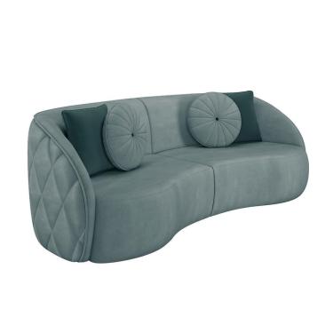 Imagem de Sofá 3 Lugares Para Sala Living Olimpo 288 Cm M03 Veludo Azul Claro Lyam Decor