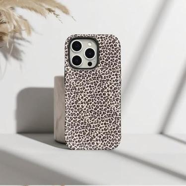Imagem de Capa de telefone para iPhone, estampa de leopardo, design com manchas bege e preto (iPhone 16e, multicolorido)