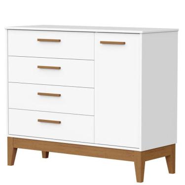 Imagem de Cômoda Sapateira Infantil Flip Branco Acetinado - Reller