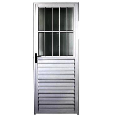 Imagem de Porta Com Postigo 2,10 X 0,80 Esquerda Alumínio - Janellot Porta C-postigo 210x080e Janellot 0961