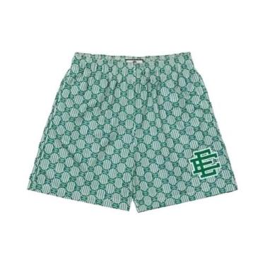 Imagem de Shorts Masculinos Florais De Malha Para Academia, Basquete E Praia - C