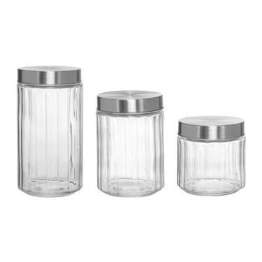 Imagem de Conjunto 3 Potes Cabane Redondo De Vidro Porta Mantimentos - Hauskraft