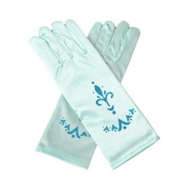 Imagem de Luvas De Princesa Elsa Para Meninas Com Laço Longo E Estampa De Lantej