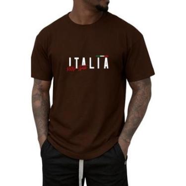 Imagem de Camiseta Masculina Itália Retro Básica Toque Macio e Durável-Masculino