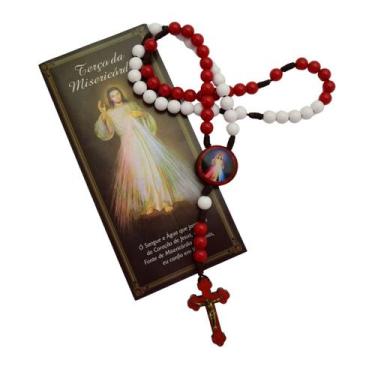 Imagem de Terço da Divina Misericórdia contas 8 mm com folheto AR9607 - Artigos 