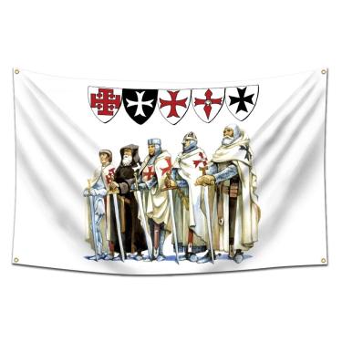 Imagem de Tapeçaria Cavaleiros Templários Medieval 100% Poliéster 100x150cm