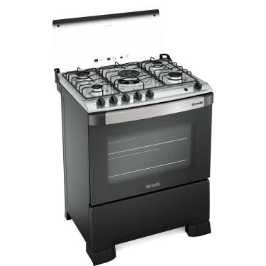 Imagem de Fogão Mueller 5 Bocas Decorato Preto Fosco Com Tripla Chama Preto Fosco Bivolt