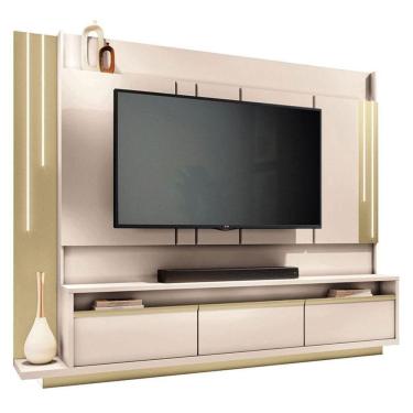 Imagem de Estante Home Theater Montane Off White Champanhe - Hb Móveis