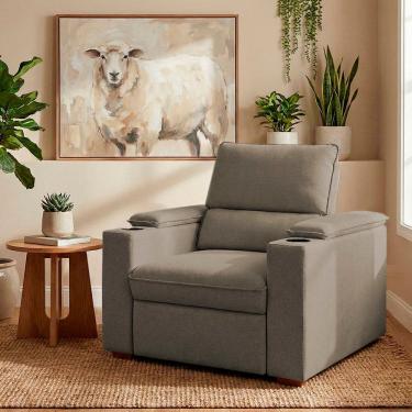 Imagem de Poltrona do Papai Reclinável Retrátil Liza Boucle Marrom - Loja Sheep