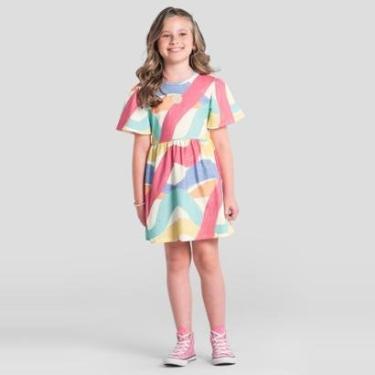 Imagem de Vestido infantil menina colorido em malha Brandili-Feminino