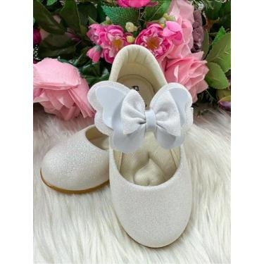 Imagem de Sapatilha Flor Di Mila Baby Branca com Glitter para Meninas, 21