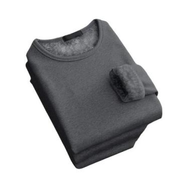 Imagem de Camiseta Térmica Masculina De Veludo Grosso E Quente, Manga Comprida, 