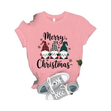 Imagem de Camiseta Feminina Com Estampa De Gnomo De Natal Harajuku Kawaii Y2K Fa