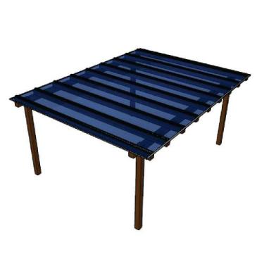 Imagem de Cobertura Policarbonato Alveolar 4,00m x 3,00m - Azul 4mm - RM Policar