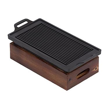 Imagem de Grelha de mesa portátil, frigideira de churrasco coreana multifuncional sem fumaça placa de grelha antiaderente mini panelas removíveis para festas em casa diversão em família 3-5 pessoas 12,5 x 6,9 x 3,1 cm
