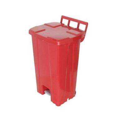 Imagem de Lixeira quadrada com pedal e rodas de 100l - jj.p100 - JSN