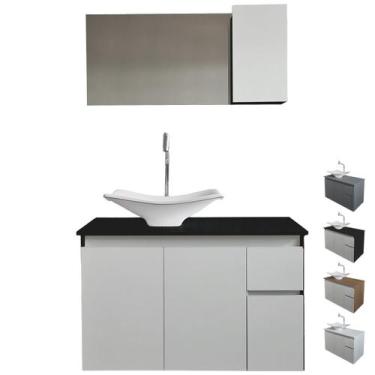 Imagem de Gabinete para Banheiros com Cuba Armário com Espelho Pia - Utility Pet