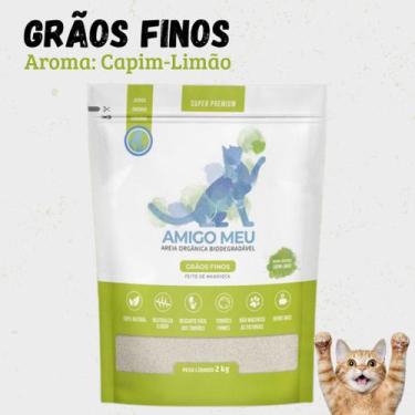 Imagem de Areia Sanitária para Gatos de Mandioca Biodegradável 2kg - Amigo Meu  