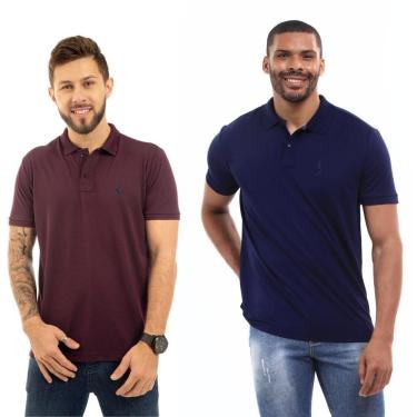 Imagem de Kit 2 Camisa Polo Masculina Dia a Dia Conforto
