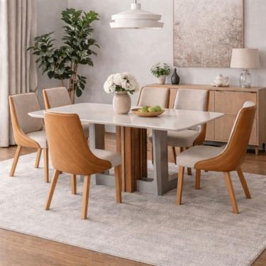Imagem de Conjunto jantar 6 lugares 1,80m OFF Tifany - Arbo Design