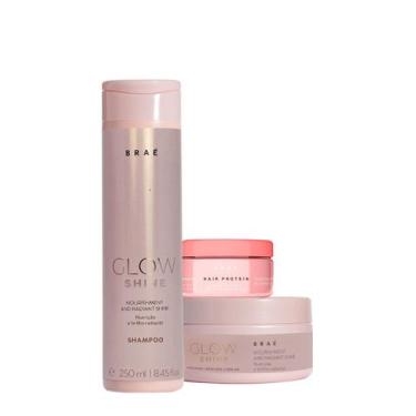 Imagem de Kit Braé Glow Shine Shampoo Máscara e Hair Protein  (3 Produtos)
