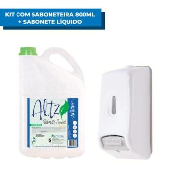 Imagem de Dispenser Saboneteira 800ml Trilha e Sabonete Líquido Erva Doce 5L Agi