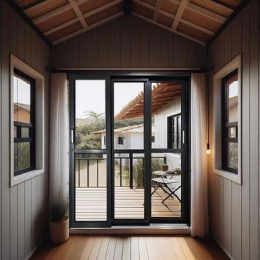 Imagem de Porta de Correr de Aço 215x150cm 3 Folhas Moveis Ideal Crv Esquadrias