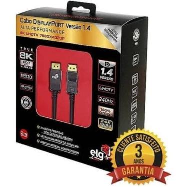 Imagem de Cabo Displayport Para Monitor Pc Gamer 1.4 1080P 240hz 4K 120hz 8K 60h