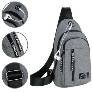 Imagem de Bolsa Transversal Masculina Impermeável Estilo Mochila de Peito - NoBr