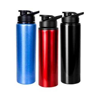 Imagem de Kit 3 Garrafa Esportiva Shakers Fitness 750ml Tampa Flip Squeeze Acade
