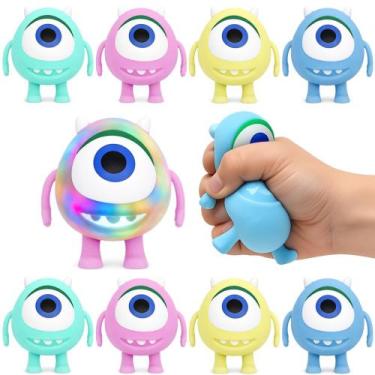 Imagem de Caixa 15 Brinquedos Squishy Monstros Lembrança Aniversário Festa Sacol