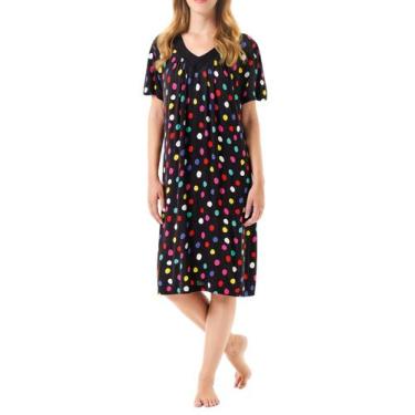 Imagem de Vestido Feminino Viscose Decote V Manga Curta Preto Lohe, Preto, P