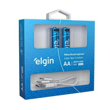 Imagem de Pilha Alcalina Recarregável Aa Usb-c 1.200mah Com 2 Unidades + Cabo - 