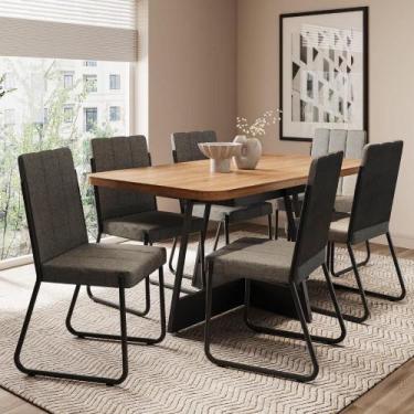 Imagem de Conjunto Sala De Jantar 6 Cadeiras Vivera Carraro Preto - MÓVEIS CARRA