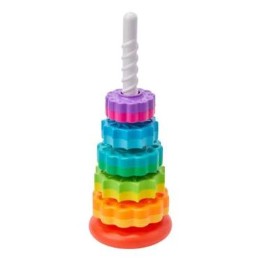 Imagem de Torre de Empilhar Brinquedo Infantil +12m Interativo Pino Espiral Anéi