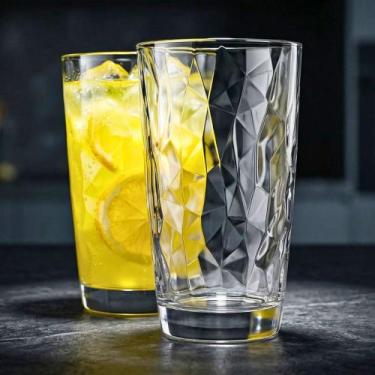 Imagem de Kit 12pçs Copos de Água Long Drink Bormioli Rocco Diamond 470ml Vidro 