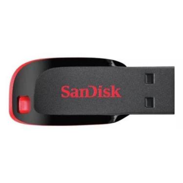 Imagem de Pen Drive Sandisk Cruzer Blade 64gb 2.0 Preto E Vermelho, Preto Com Ve