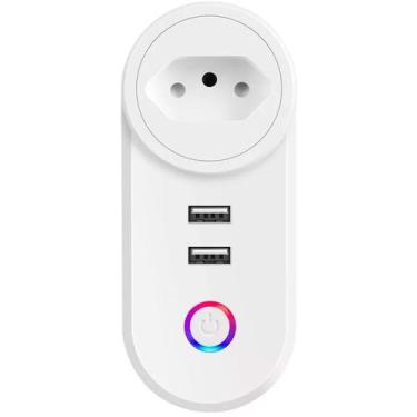 Imagem de Tomada Inteligente LSPA2 Wifi Celular Usb Alexa Google Home 10a - Casa
