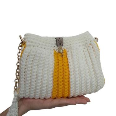Imagem de Bolsa Infantil Artesanal Preciosa Fio Náutico - Zeny Bolsas, Branco, A